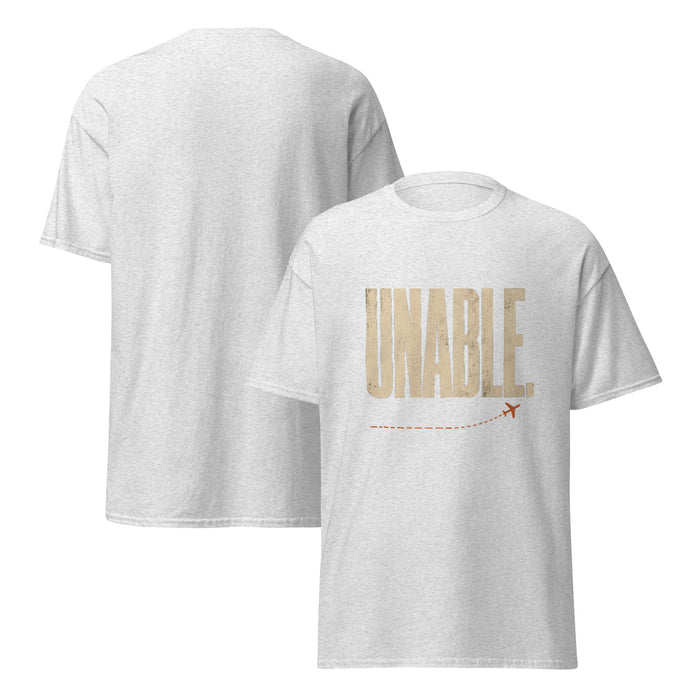 'Unable.' funny pilot t-shirt in ash, retro SquawkVFR aviation tee