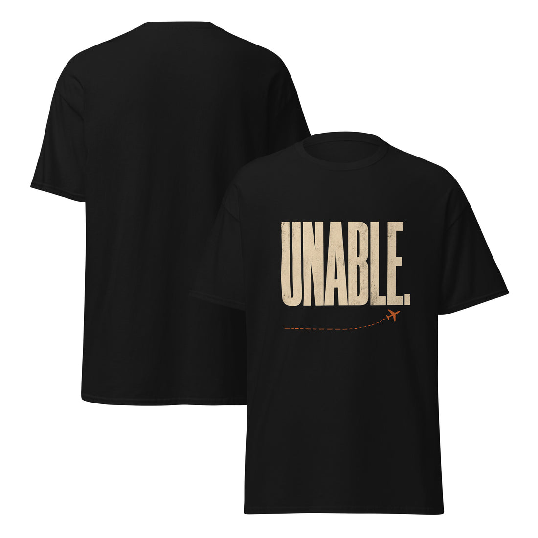 'Unable.' funny pilot t-shirt in ash, retro SquawkVFR aviation tee